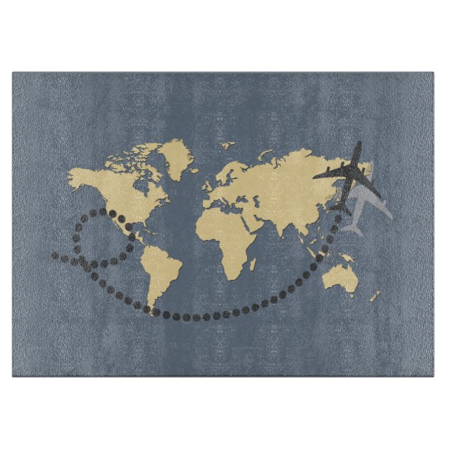 Let's travel the world illustration cutting board (Front)