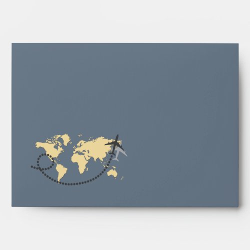 Lets travel the world illustration envelope