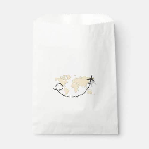 Lets travel the world illustration favor bag