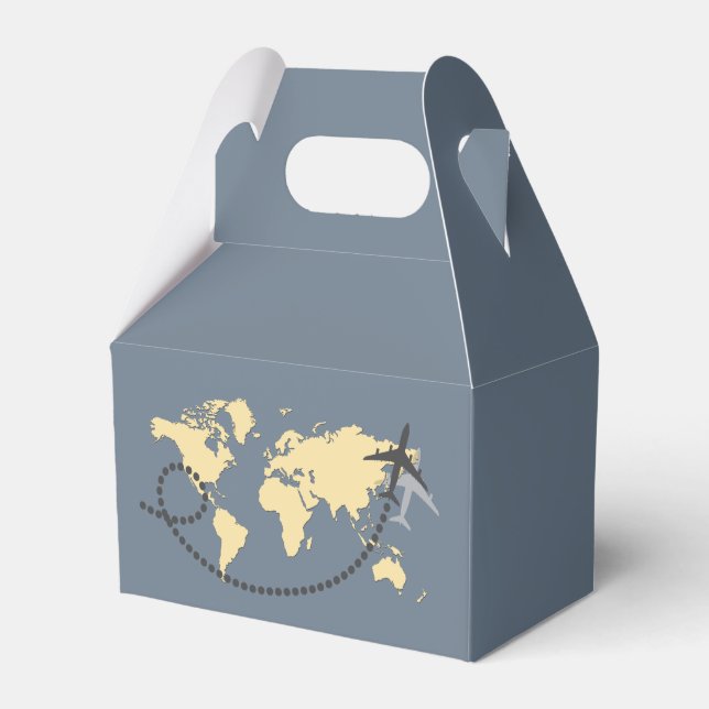 Let's travel the world illustration favor boxes (Front Side)