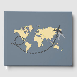 Let's travel the world illustration guest book