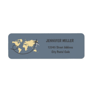 Let's travel the world illustration label
