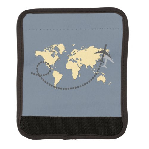 Lets travel the world illustration luggage handle wrap