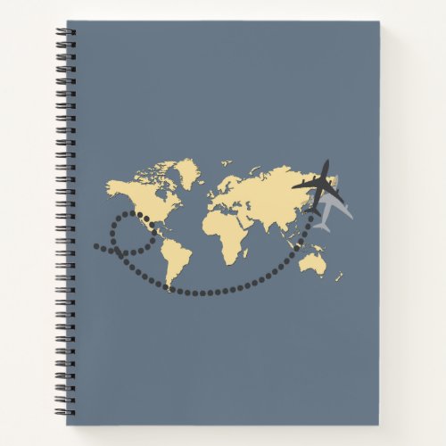 Lets travel the world illustration notebook