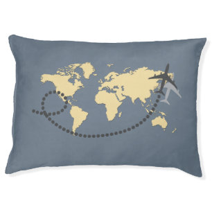 Let's travel the world illustration pet bed