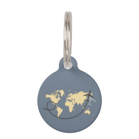 Let's Travel The World Illustration Pet Id Tag