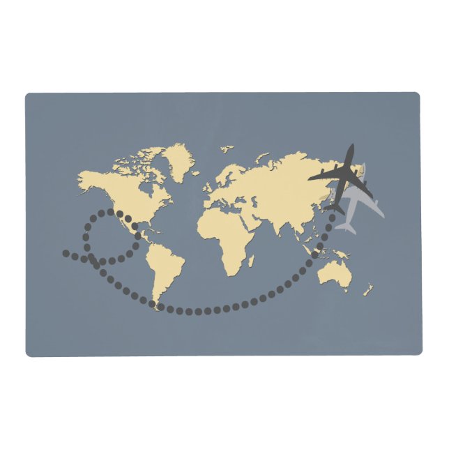 Let's travel the world illustration placemat (Front)