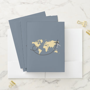 Let's travel the world illustration pocket folder