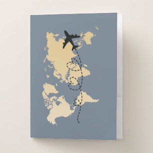 Let's travel the world illustration pocket folder