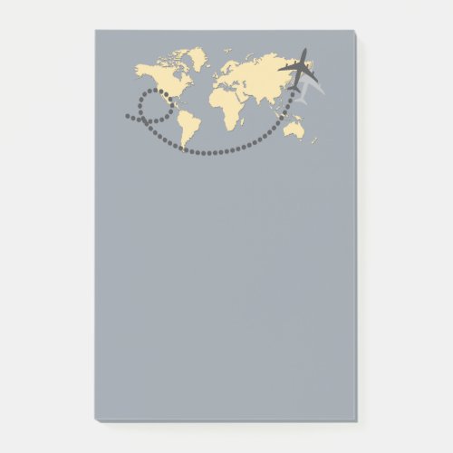 Lets travel the world illustration post_it notes