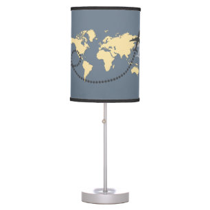 Let's travel the world illustration table lamp