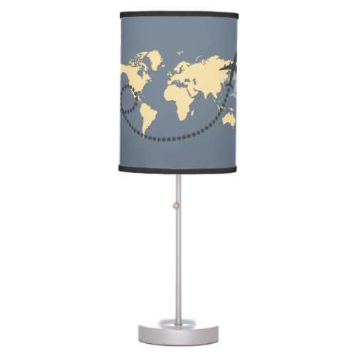 Lets travel the world illustration table lamp