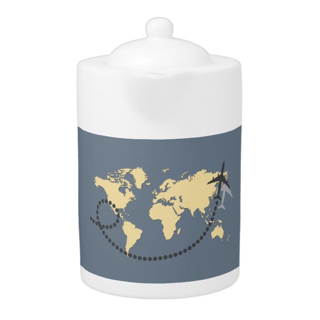 Let's travel the world illustration teapot (Front)