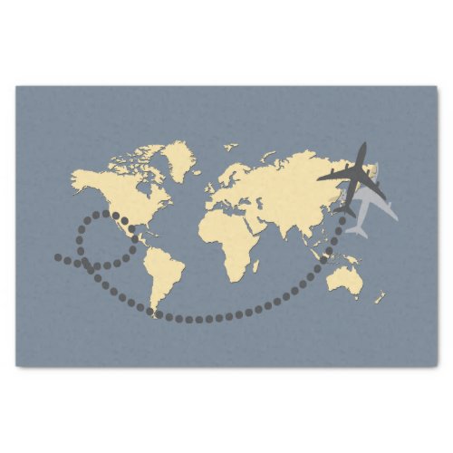 Lets travel the world illustration tissue paper