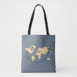 Let&#39;s travel the world illustration tote bag
