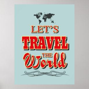 Let's travel the world poster