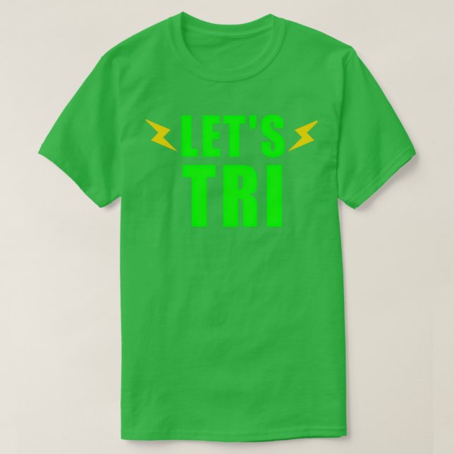 LETS TRI SWIM BIKE RUN GIFT TRIATHLET TRIATHLON 2 T-Shirt (Design Front)