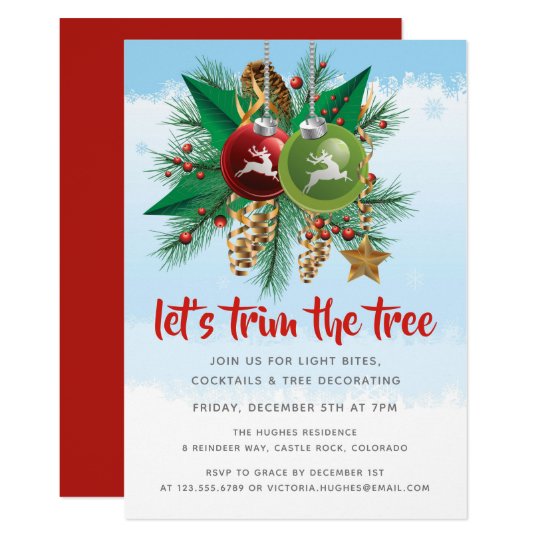 Let's Trim The Tree | Christmas Party Invitation | Zazzle.com