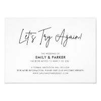Let's Try Again Wedding Postponement Announcement