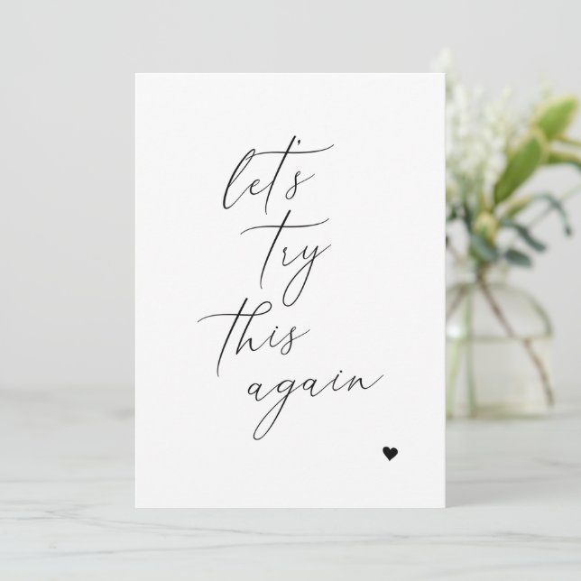 Let's Try This Again Change of Plans Wedding Card (Standing Front)