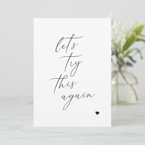 Lets Try This Again Change of Plans Wedding Card