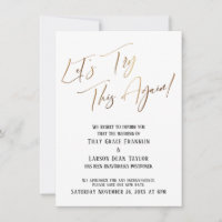 Let's Try This Again Delayed Wedding Announcement