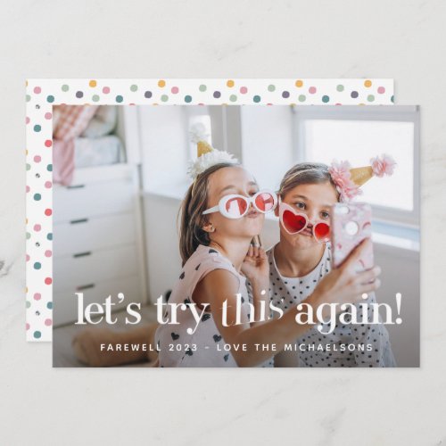 Lets Try This Again Dots Holiday Photo Card