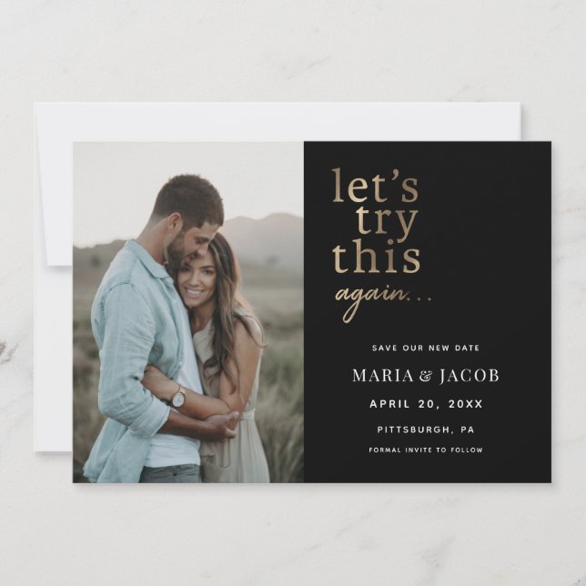 Let's Try this Again Save the Date Invitation (Front)