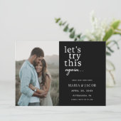 Let's Try this Again Save the Date Invitation (Standing Front)