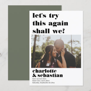 Lets Try This Again Save the Date Photo