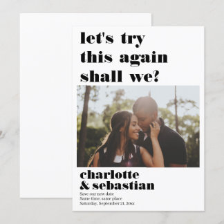 Lets Try This Again Save the Date Photo