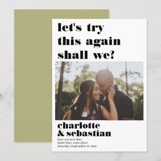 Lets Try This Again Save the Date Photo