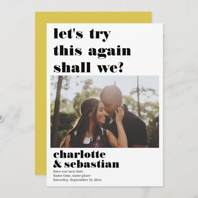 Lets Try This Again Save the Date Photo (Front/Back)