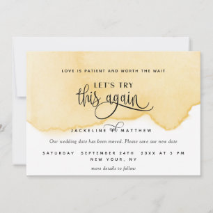 Let's Try This Again, Yellow Marigold Watercolor Save The Date