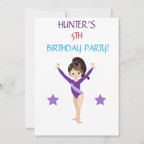 LETS TUMBLE GYMNASTICS  BIRTHDAY INVITATIONS