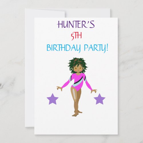 LETS TUMBLE GYMNASTICS  BIRTHDAY INVITATIONS