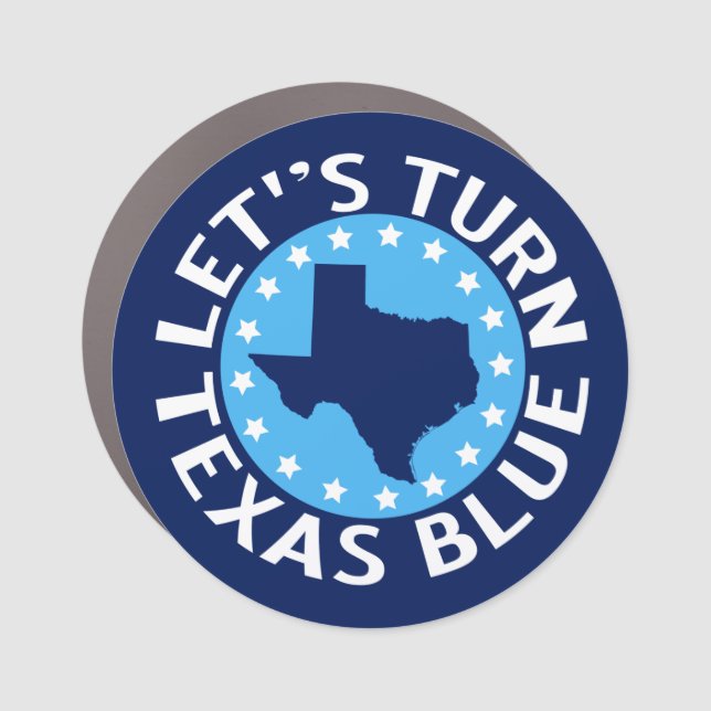 Let's Turn Texas Blue Vote Democrat Political Car Magnet (Front)