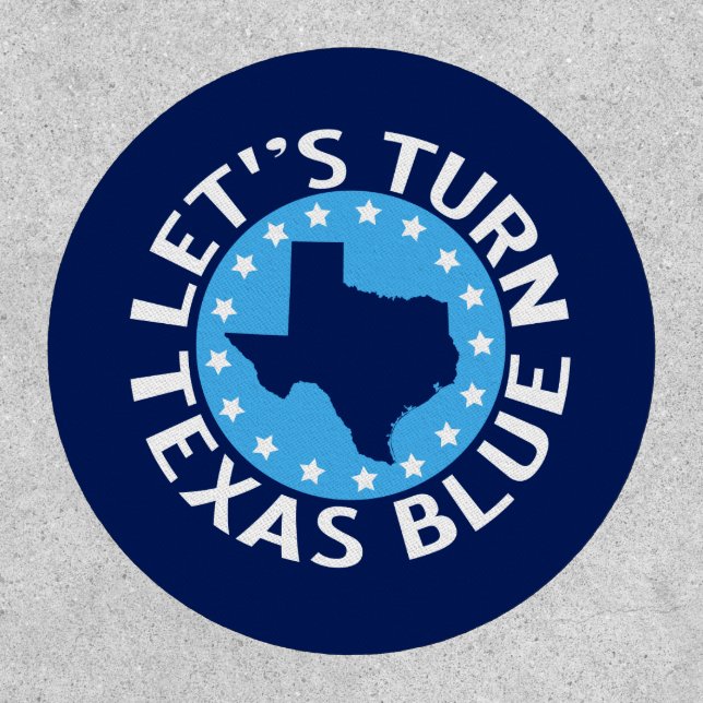 Let's Turn Texas Blue Vote Democrat Political Patch (Front)