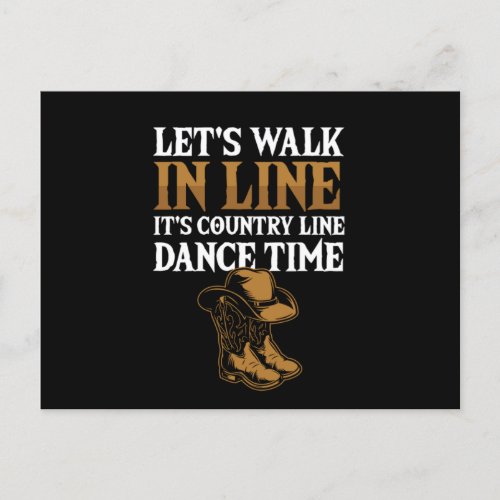 Lets Walk In Line Line Dance Sport Rodeo Gift Postcard