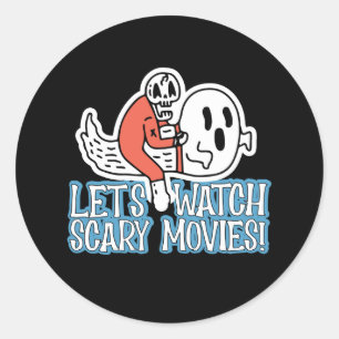 Let's Watch Scary Movies Scream Horror Classic Round Sticker