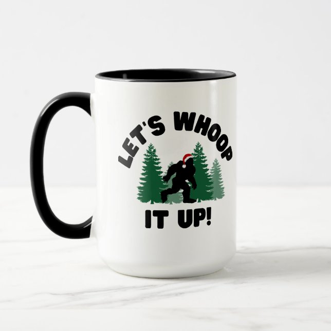 Let's Whoop it Up Christmas Squatchy Mug (Left)