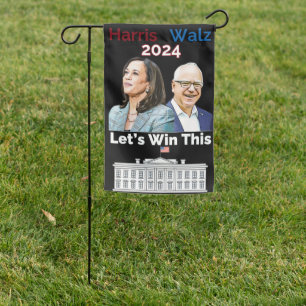 Lets Win This Harris Walz 2024 Election  Garden Flag