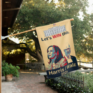 Lets Win This Harris Walz Election 2024 House Flag