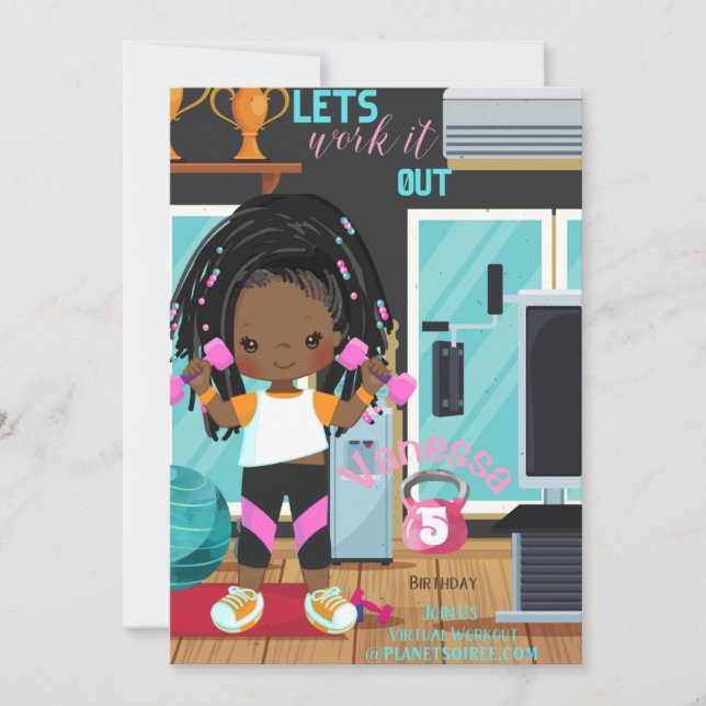 Lets Work It Out Birthday Invitation (Front)