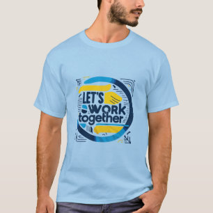 Let's work together navy blue men's T-Shirt
