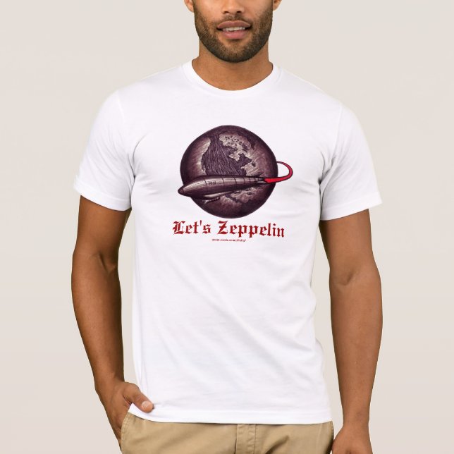 Let's zeppelin vintage airship graphic art t-shirt (Front)