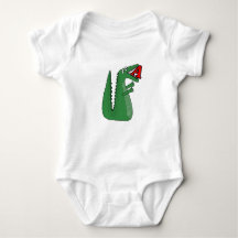 Letter A Alligator Baby Bodysuit. Cute Animal Alp