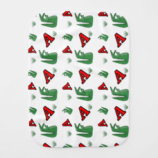 Letter A Alligator Baby Bodysuit. Cute Animal Alp Baby Burp Cloth