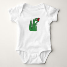 Letter A Alligator Baby Bodysuit. Cute Animal Alp