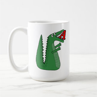 Letter A Alligator Baby Bodysuit. Cute Animal Alp Coffee Mug